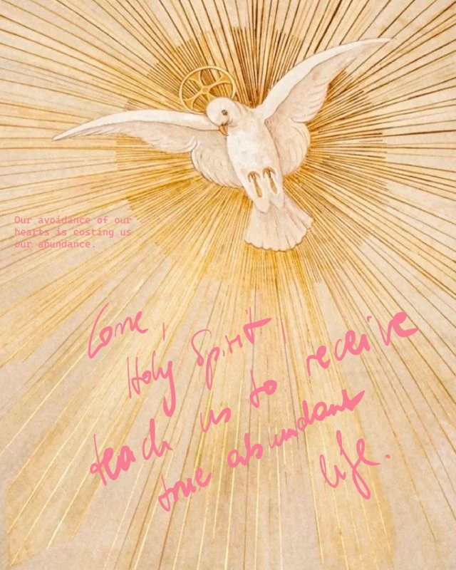 Our avoidance of our hearts is costing us our abundance. @bigapplecatholic 
#abundantlife #abundant #holyspirit #comeholyspirit #spiritofthelivinggod #heiligergeist #kommheiligergeist #lebeninfülle #freudeinfülle #joy #joytobehold #creative #churchcirclecreatives #catholic #art #creative #adobe #procreate